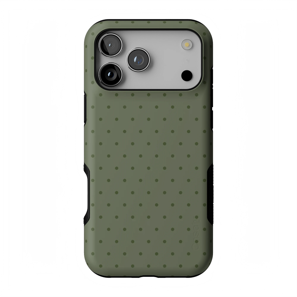 On the Dot | Olive Green Polka Dot Case