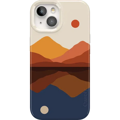 Opposites Attract | Day & Night Colorblock Mountains Case iPhone Case get.casely Classic + MagSafe® iPhone 15 Plus