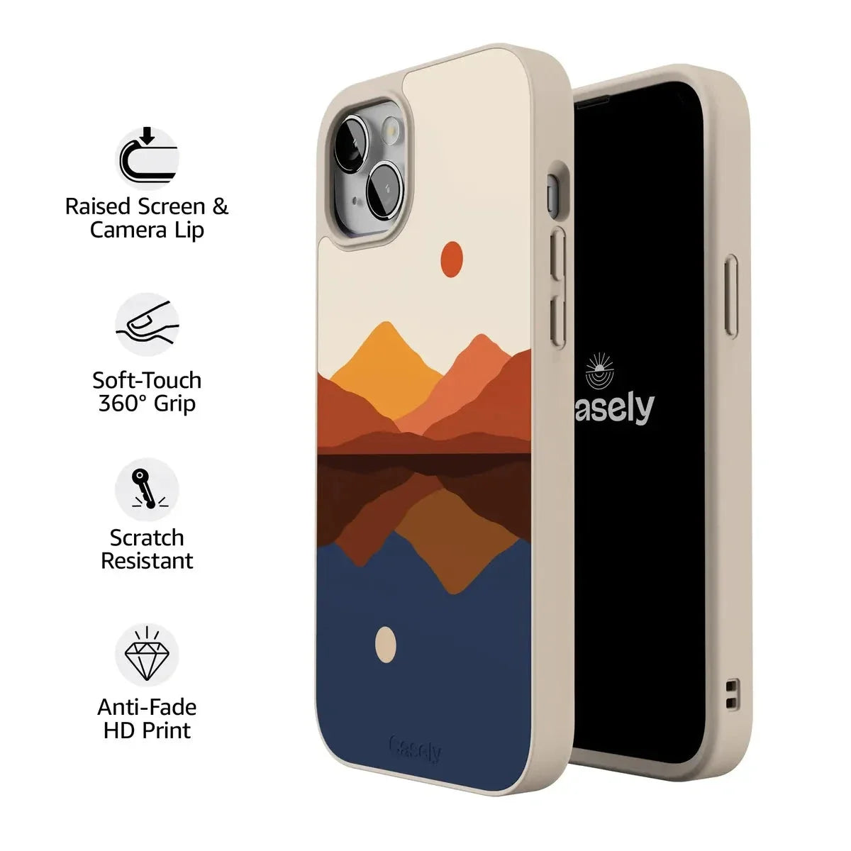 Opposites Attract | Day & Night Colorblock Mountains Case iPhone Case get.casely