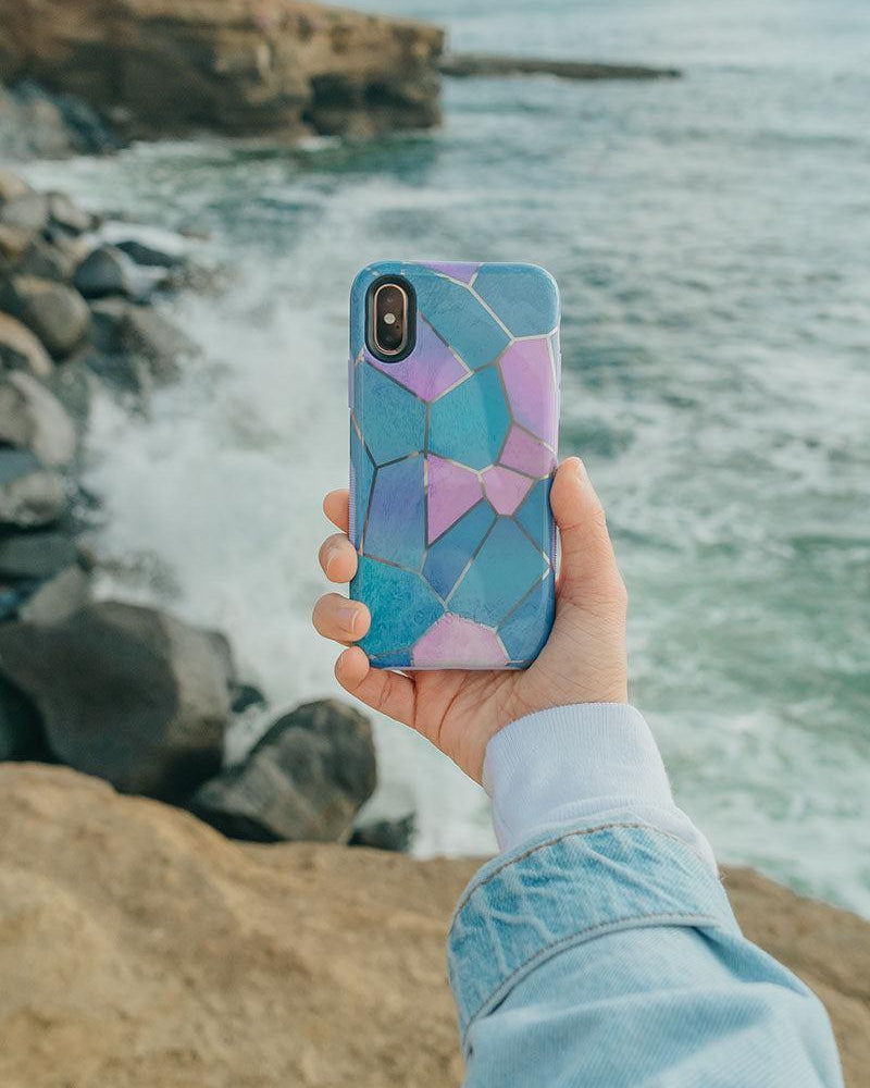 Other Side | Holographic Metallic Stained Glass Marble Case iPhone Case get.casely