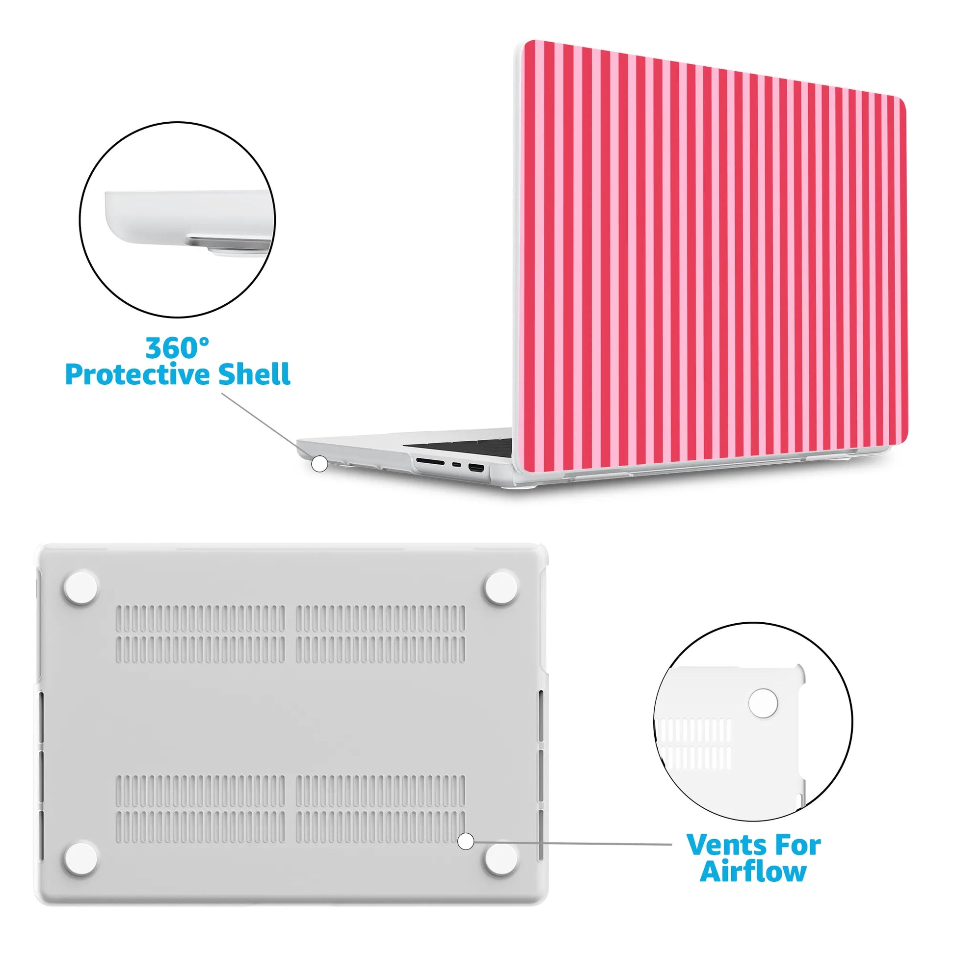 Perfect Stripes | Pink Stripes Laptop Shell