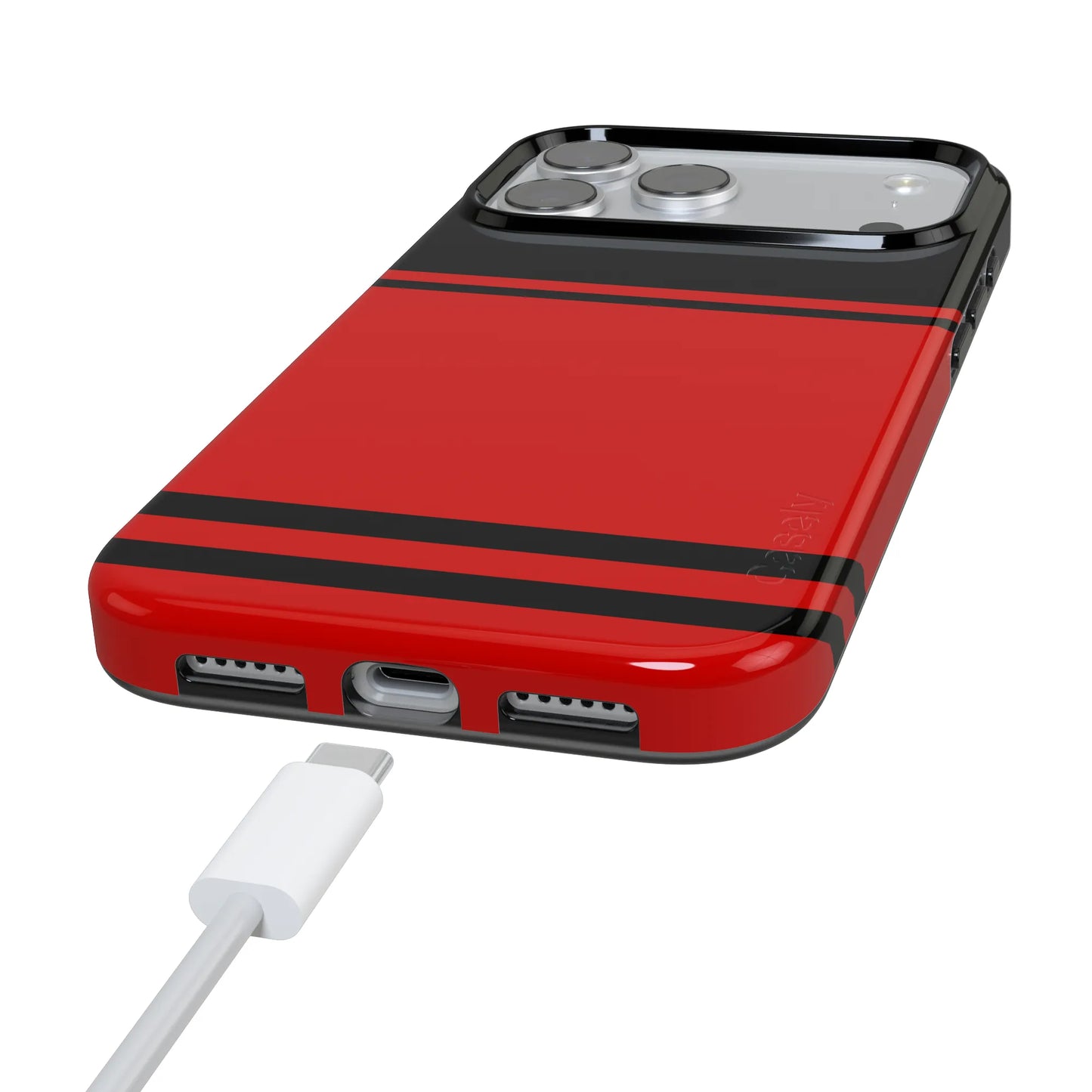 Storm Warning | Black & Red Stripes Case