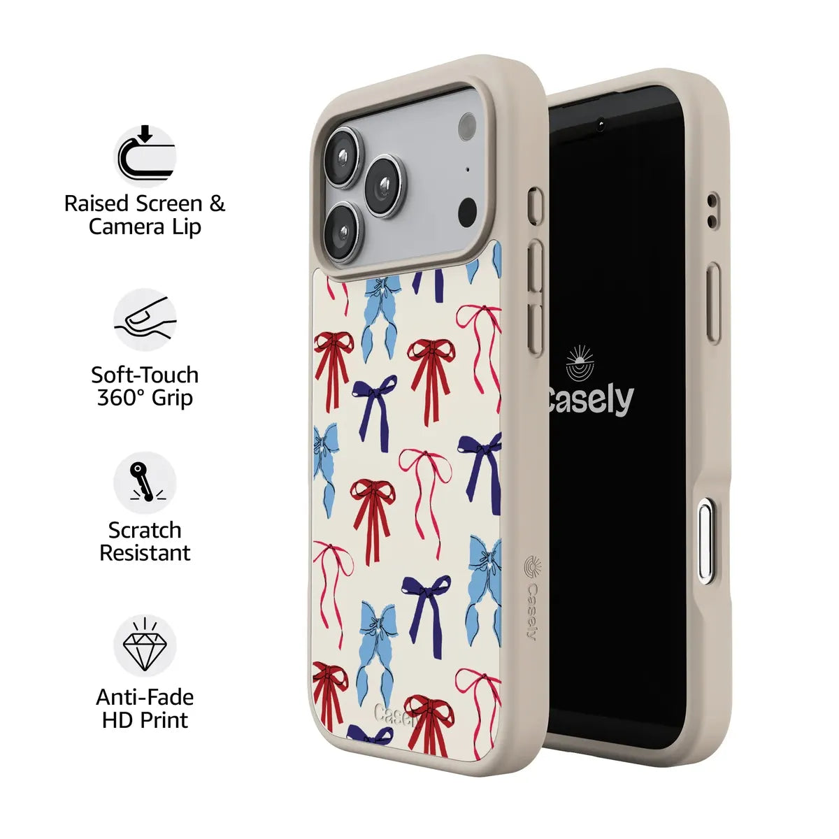 American Girlie | Red White & Blue Bows Case