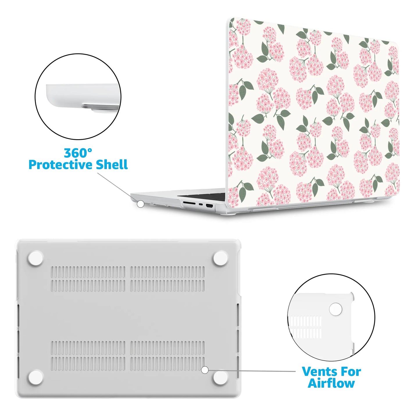 Nantucket Cottage | Pink Hydrangea Laptop Shell