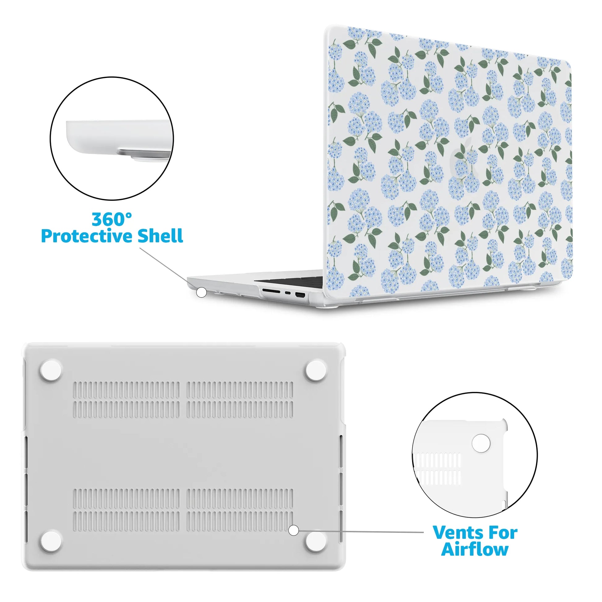 Nantucket Cottage | Blue Hydrangea Laptop Shell