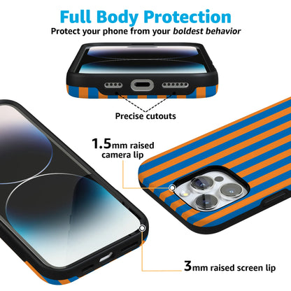 Go New York | Blue & Orange Stripes Case