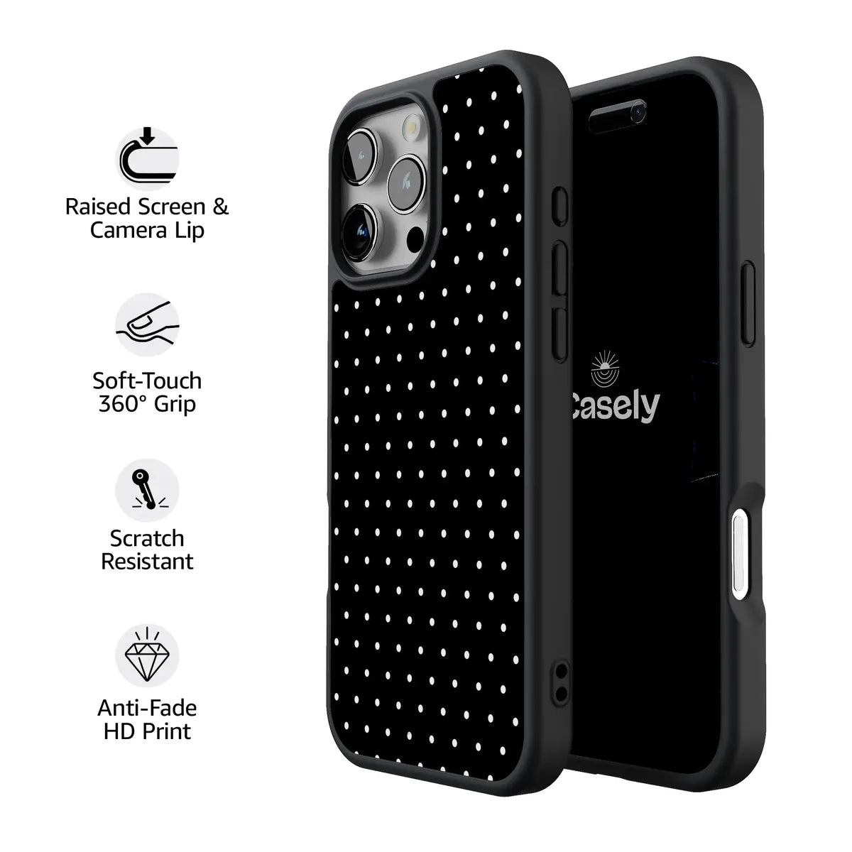 On the Dot | White Polka Dot Case