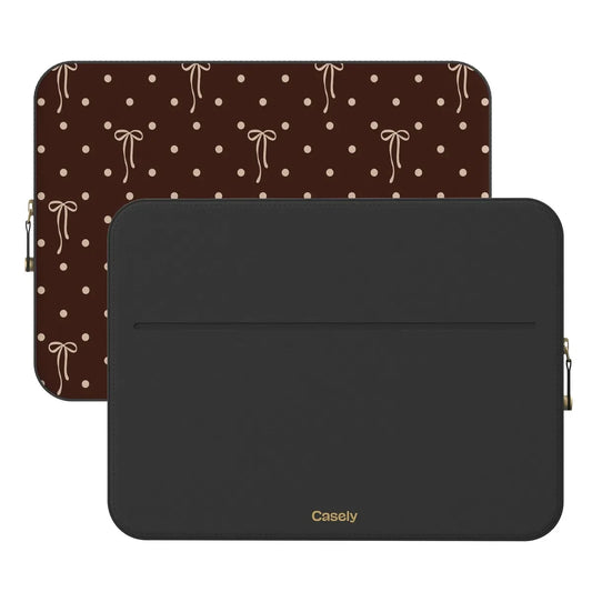 Teddy Bows | Brown Polka Dot Laptop Case