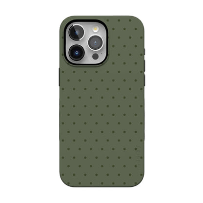 On the Dot | Olive Green Polka Dot Case - iPhone 13 Pro