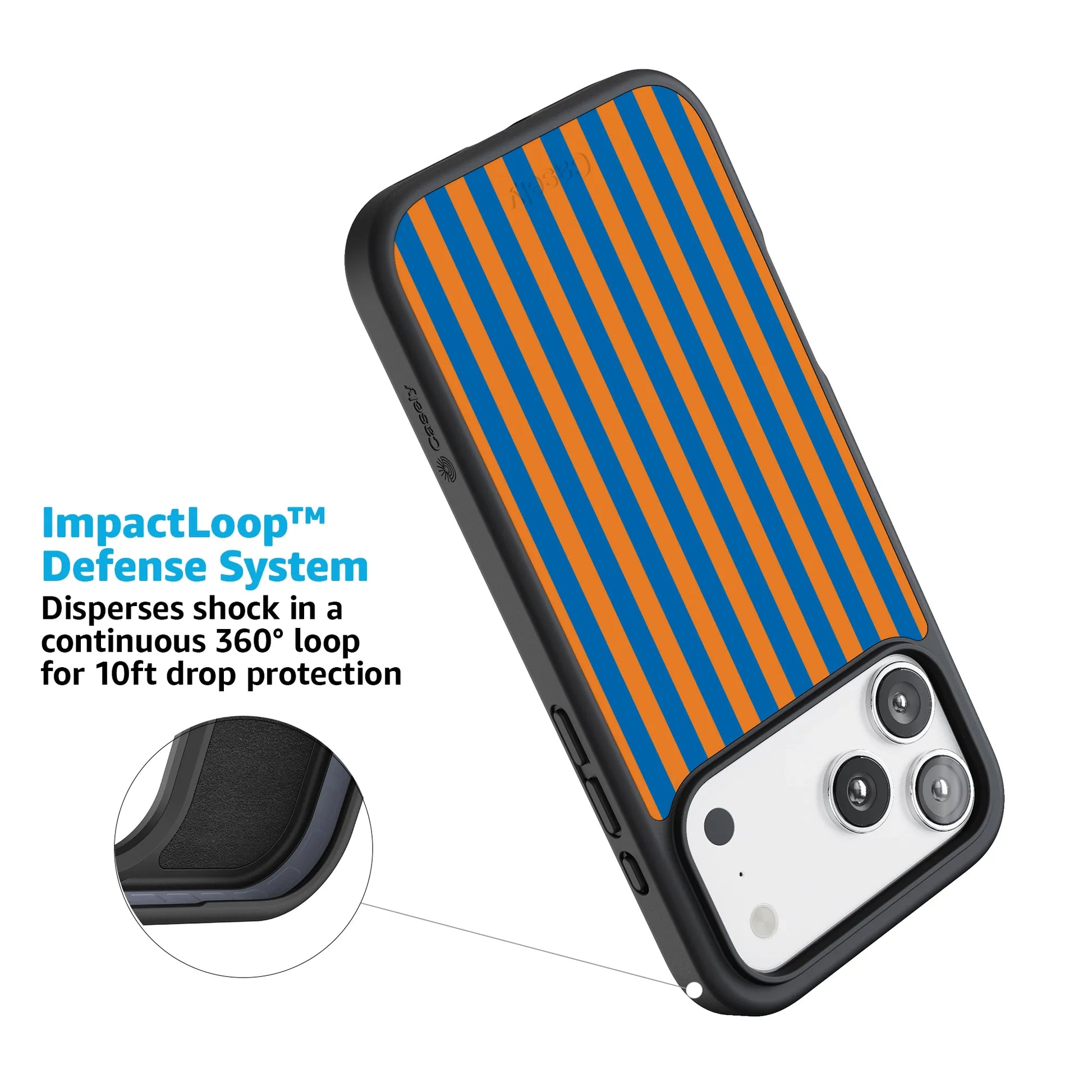 Go New York | Blue & Orange Stripes Case