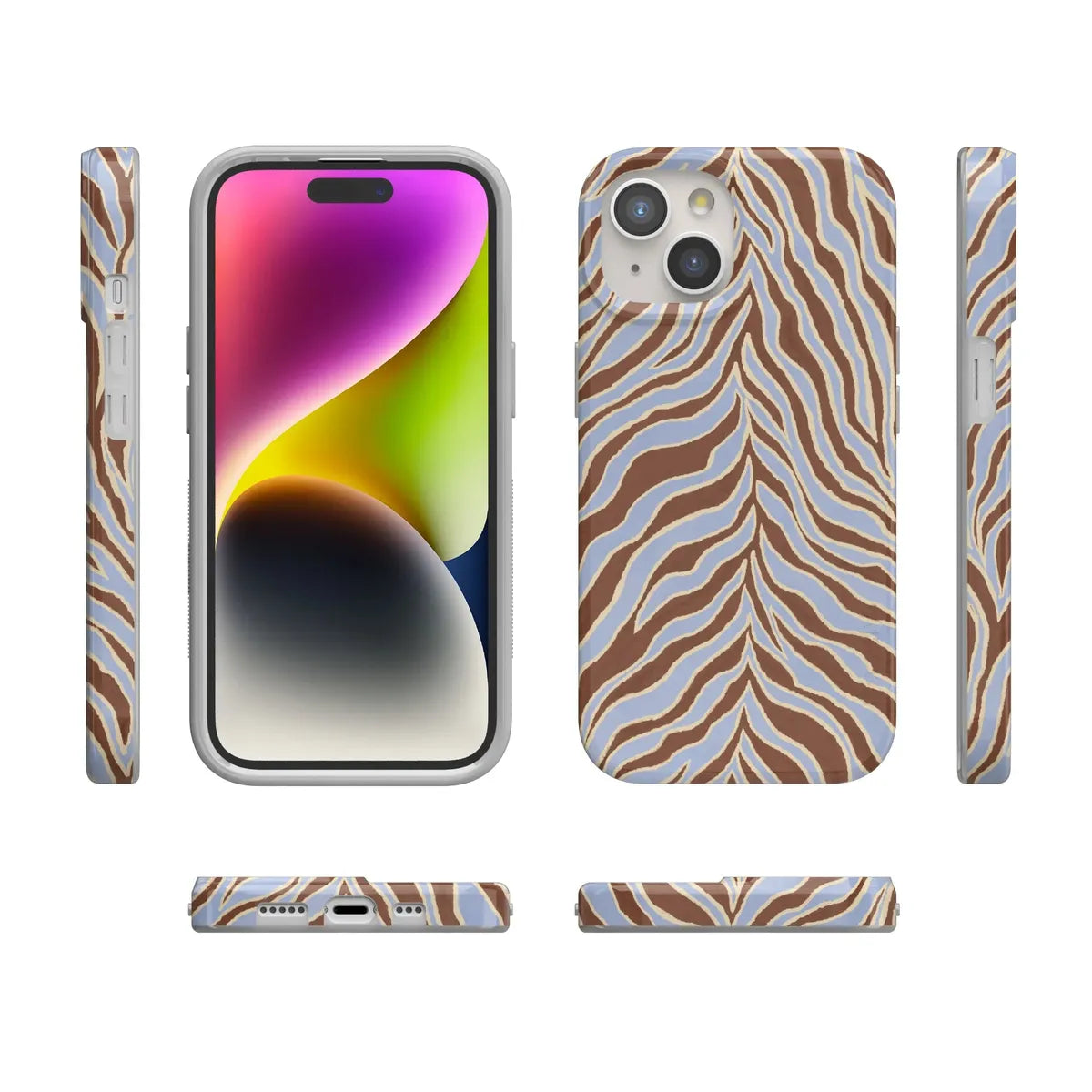 Untamed | Brown & Blue Zebra Case