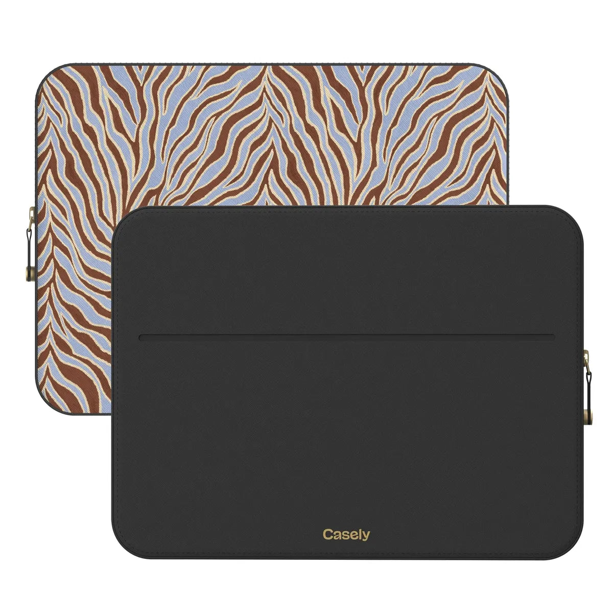 Untamed | Brown & Blue Zebra Laptop Case