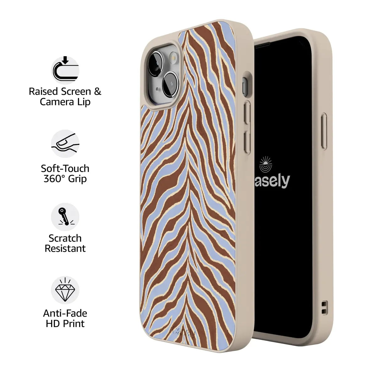 Untamed | Brown & Blue Zebra Case