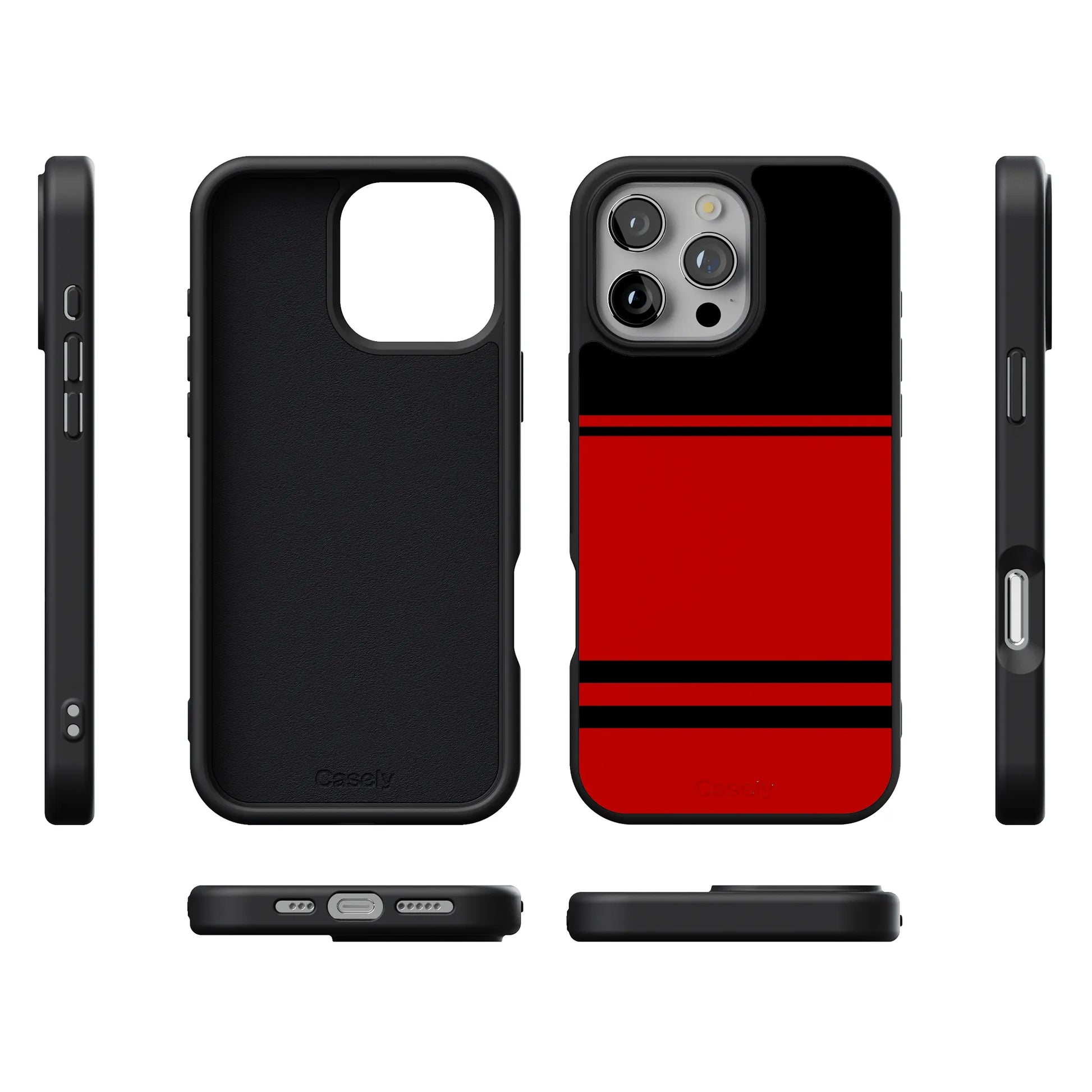 Storm Warning | Black & Red Stripes Case