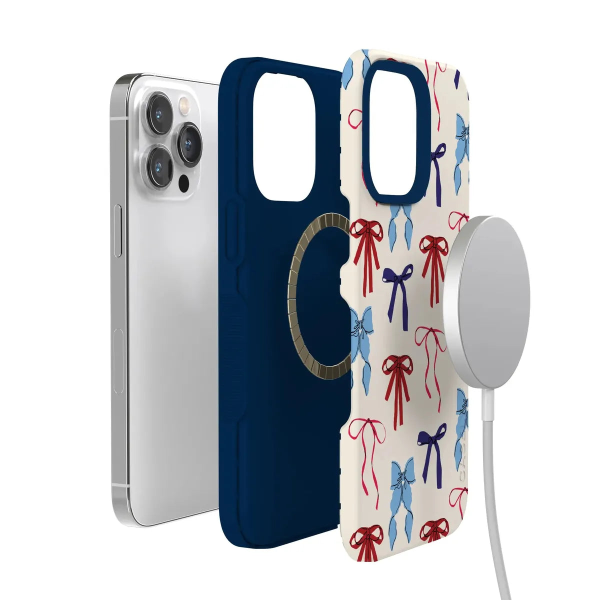 American Girlie | Red White & Blue Bows Case