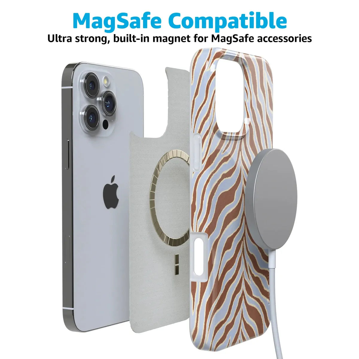 Untamed | Brown & Blue Zebra Case