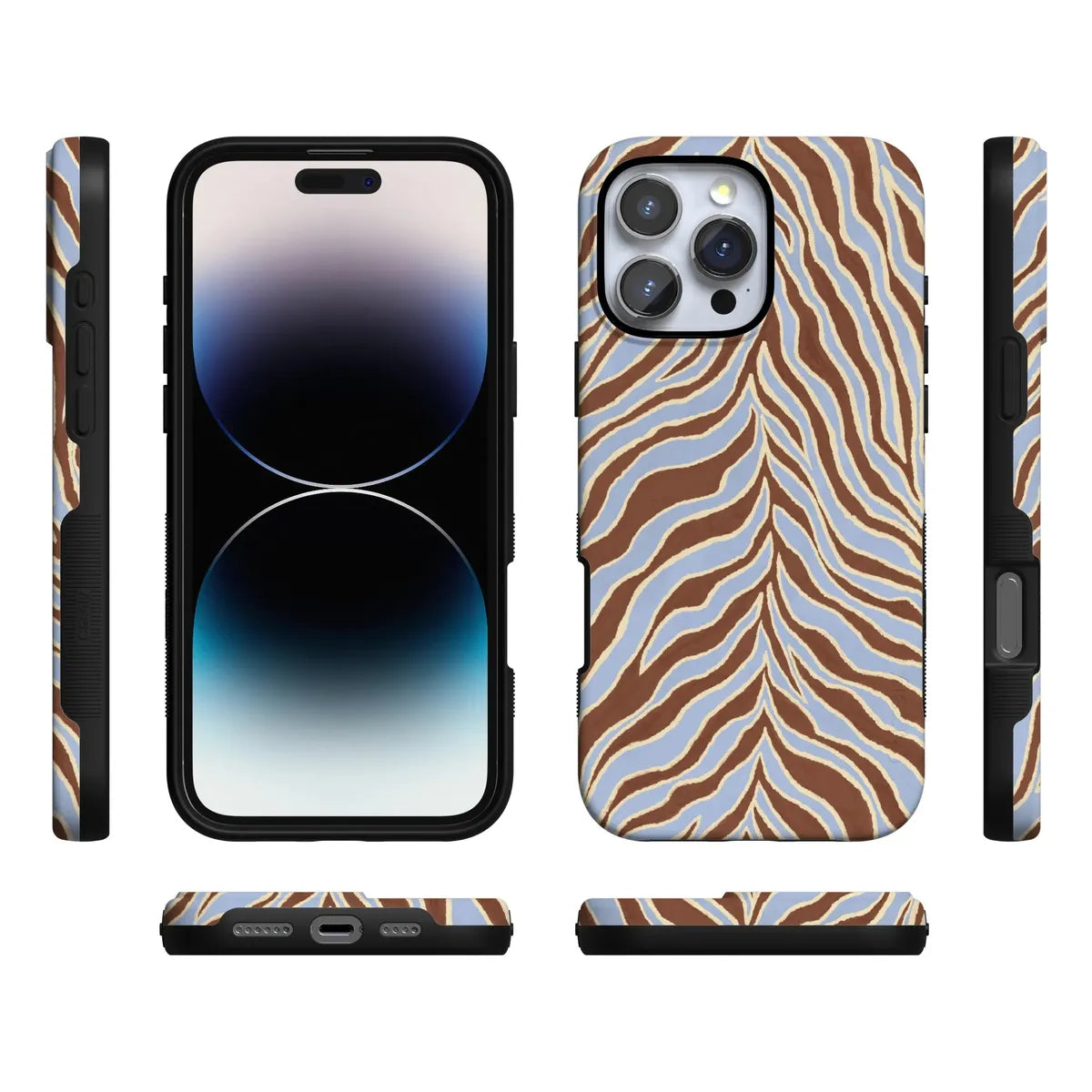 Untamed | Brown & Blue Zebra Case