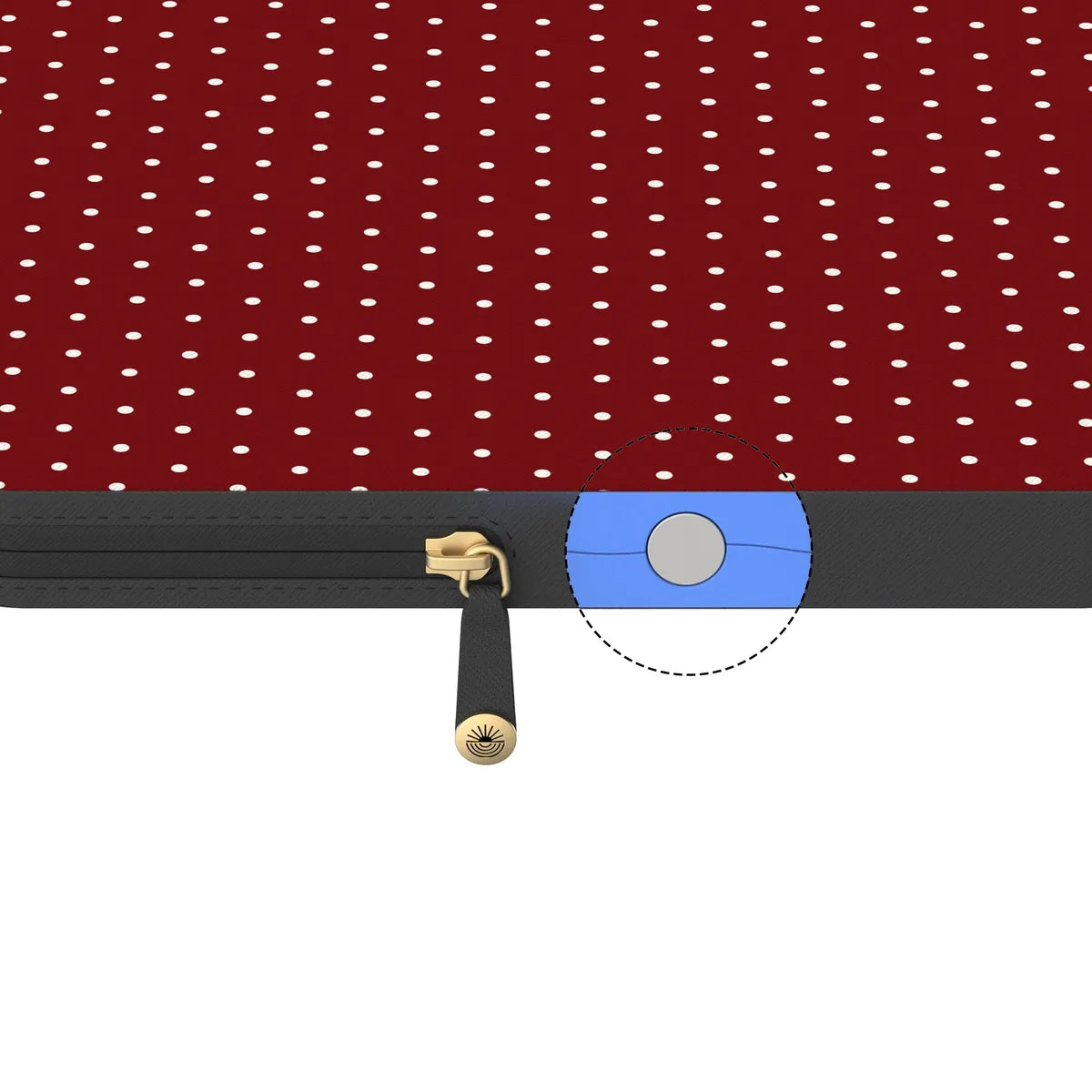 On the Dot | Maroon Polka Dot Laptop Case
