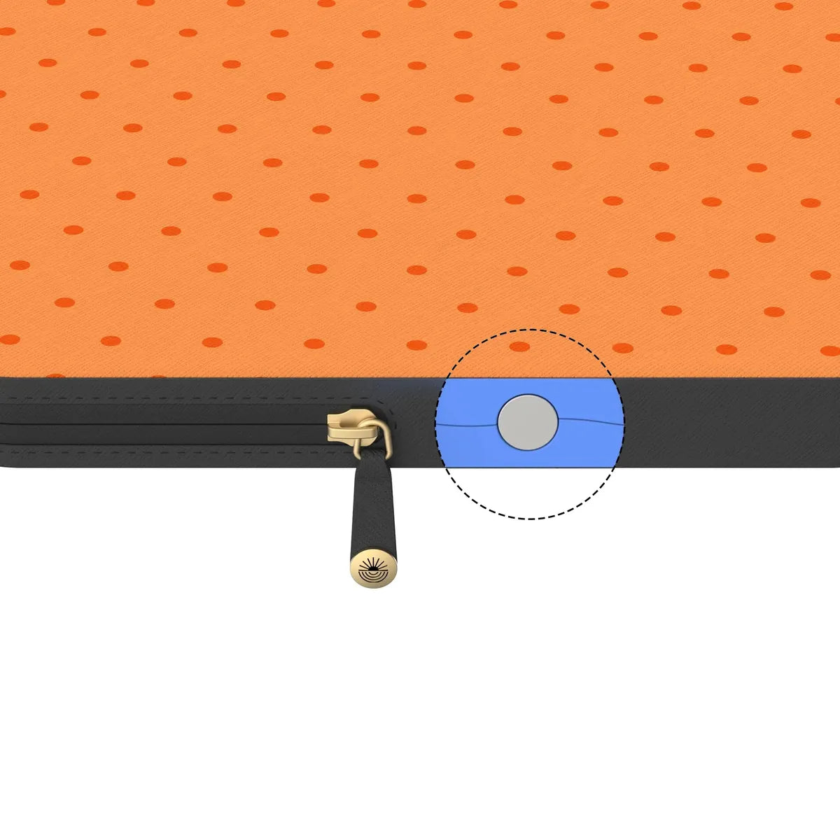 On the Dot | Orange Polka Dot Laptop Case