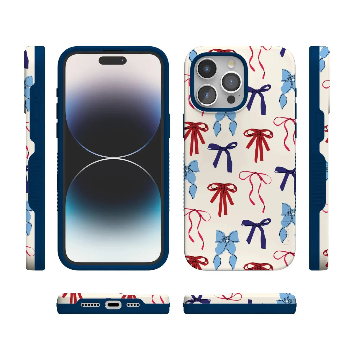 American Girlie | Red White & Blue Bows Case