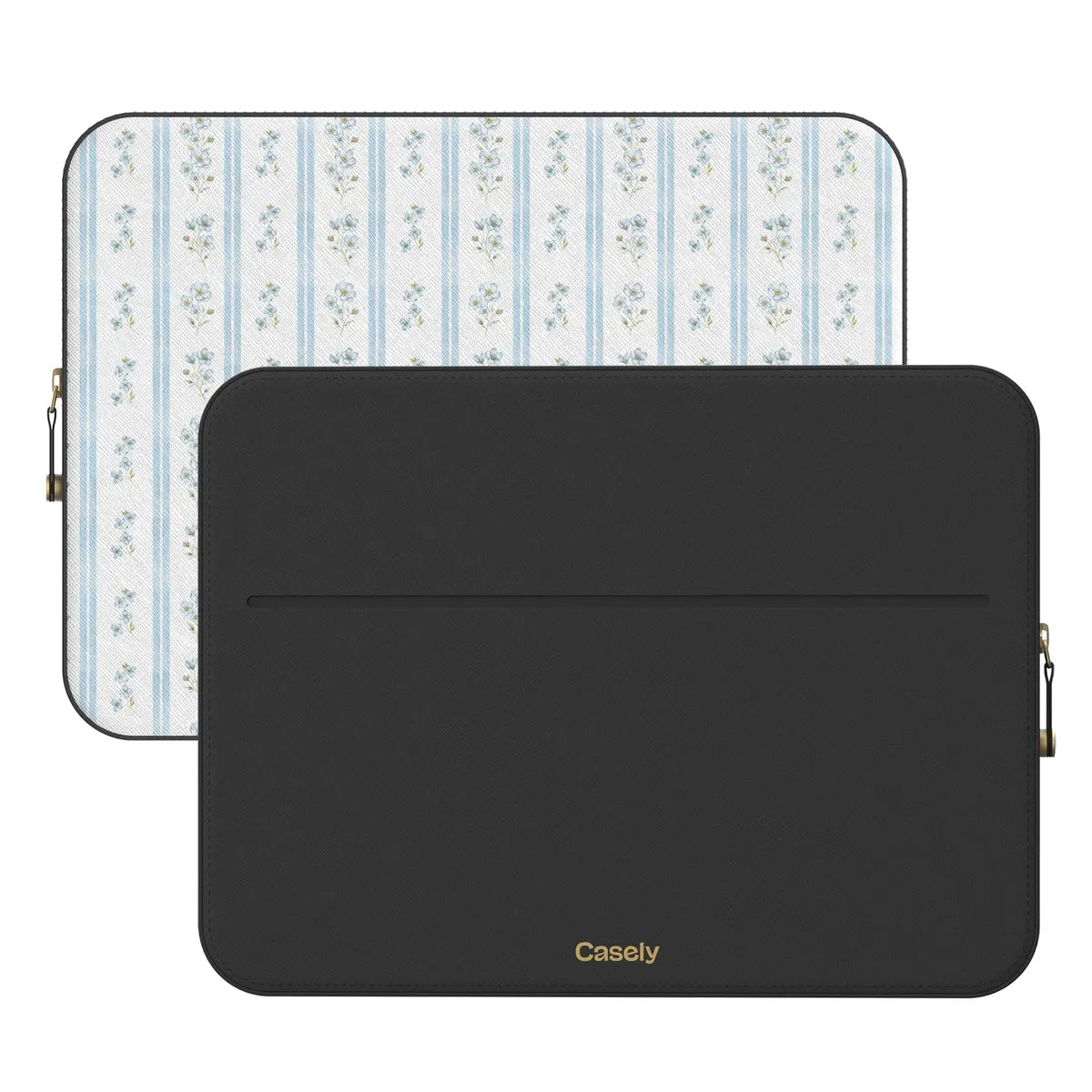 Cottage Stripe | Blue Floral Laptop Case