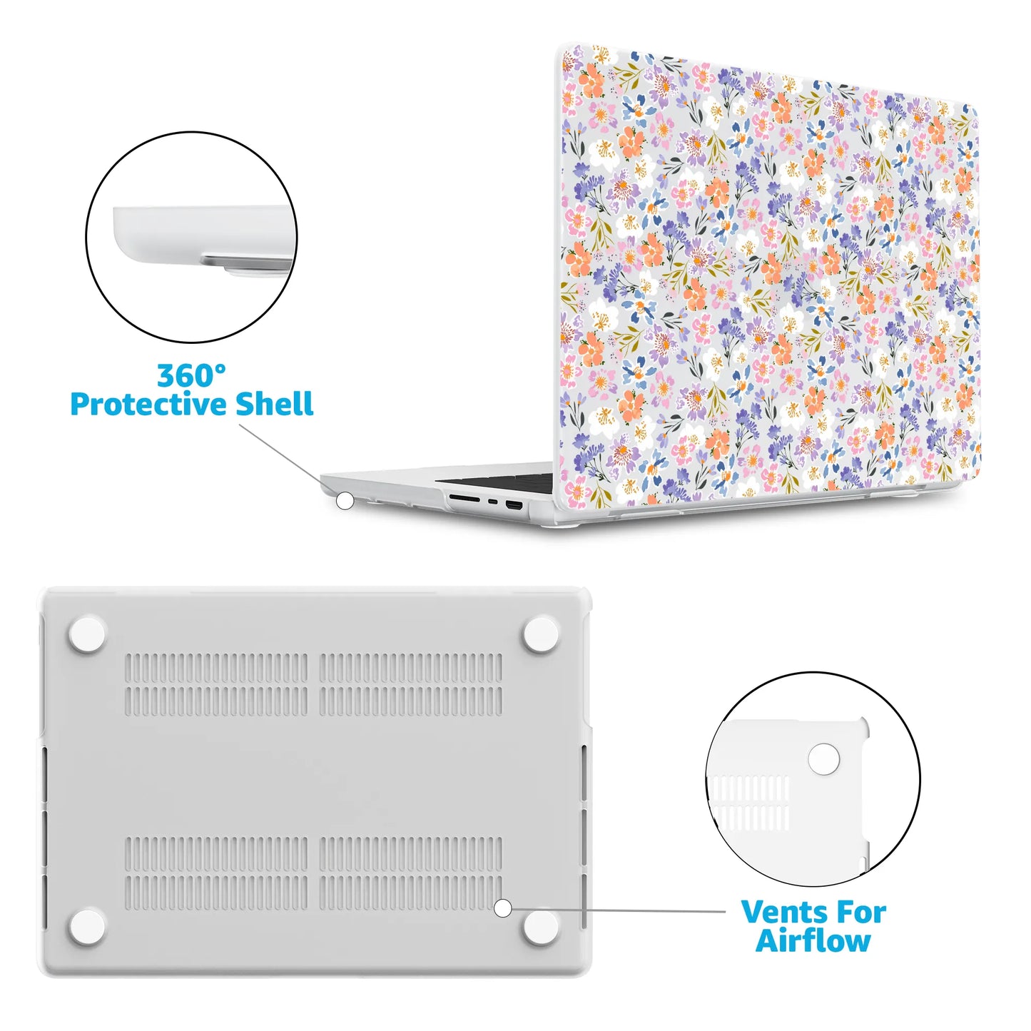 Poppy Meadows | Pastel Floral Laptop Shell