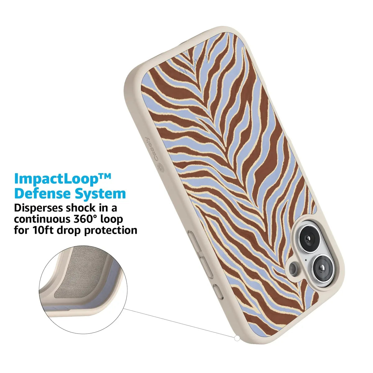 Untamed | Brown & Blue Zebra Case