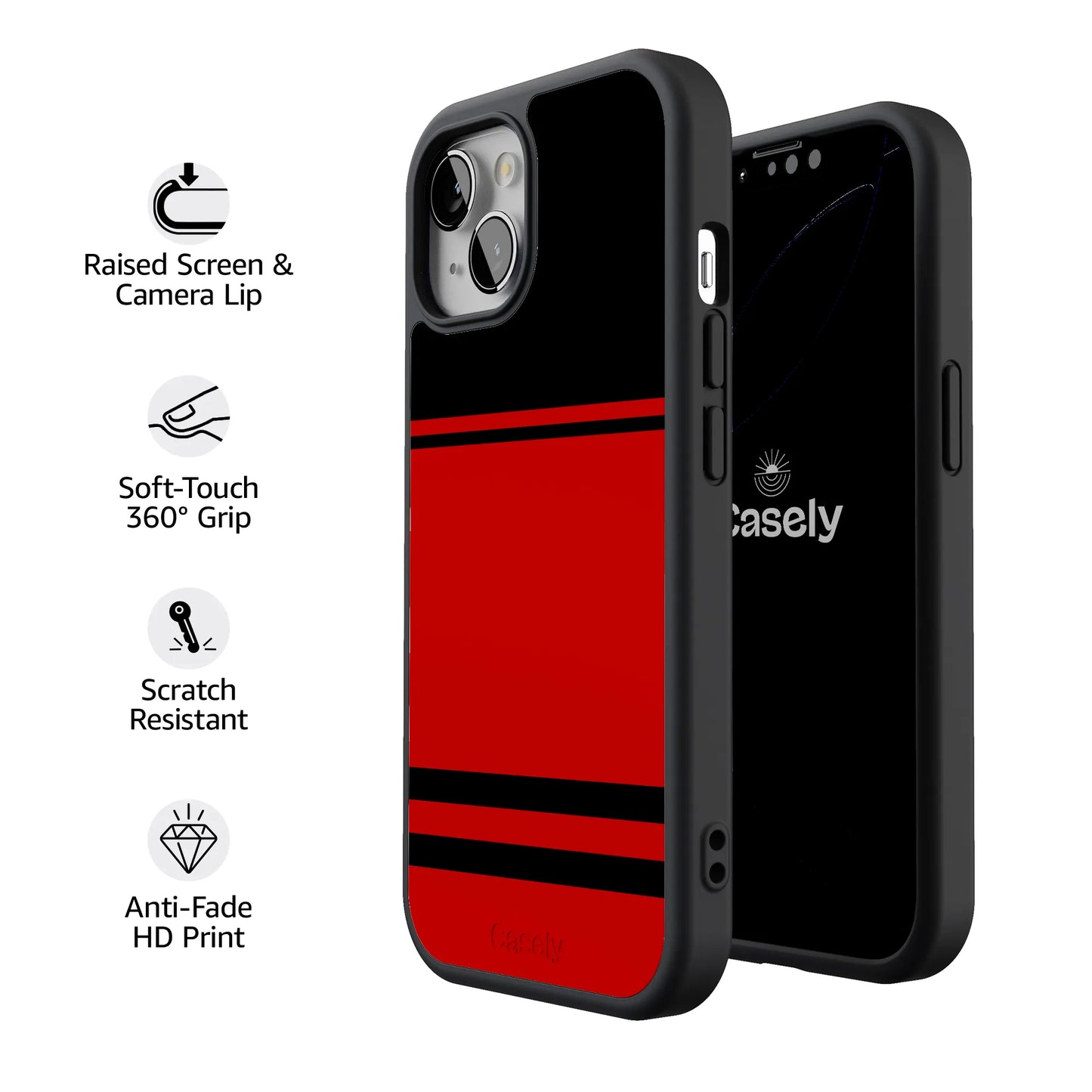 Storm Warning | Black & Red Stripes Case