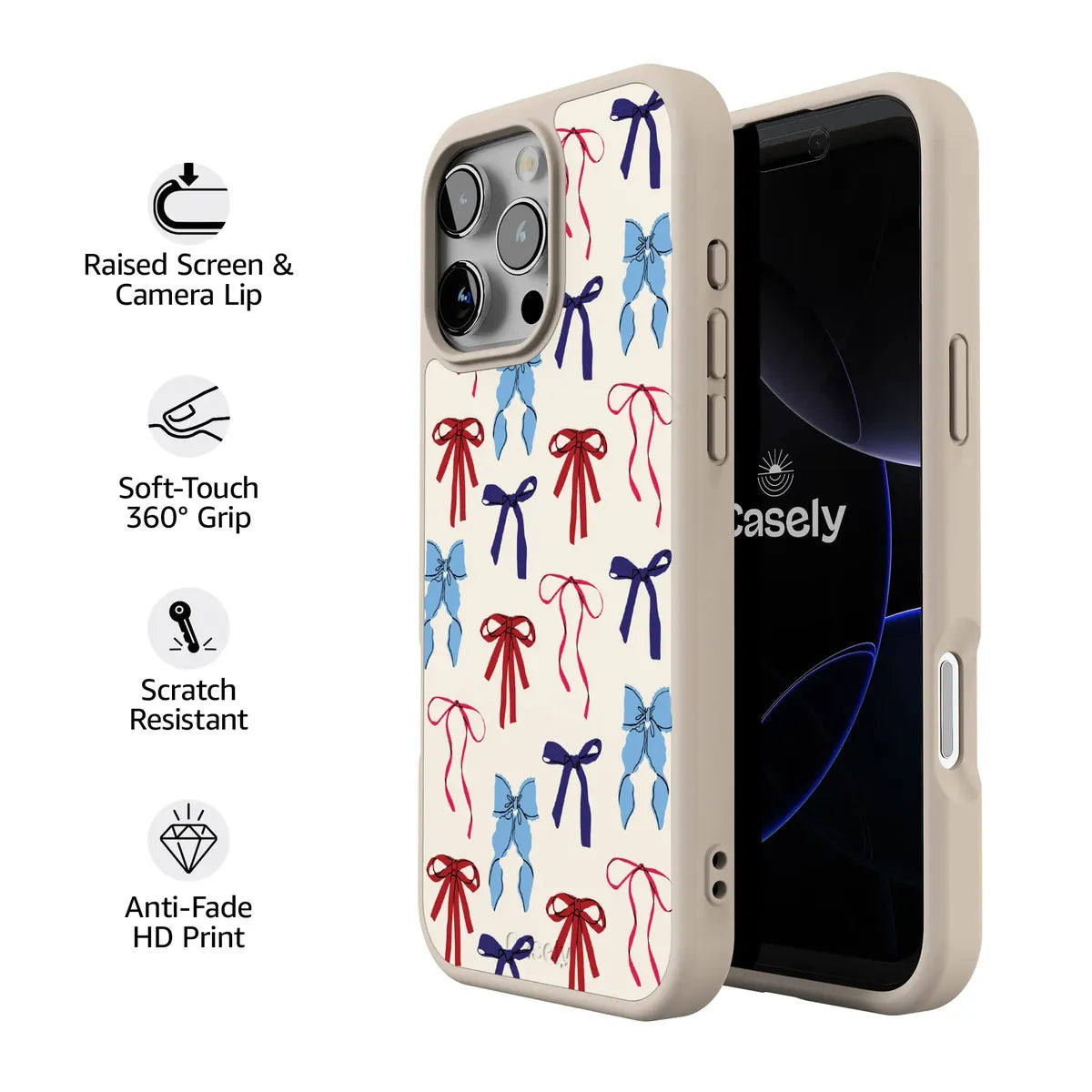 American Girlie | Red White & Blue Bows Case