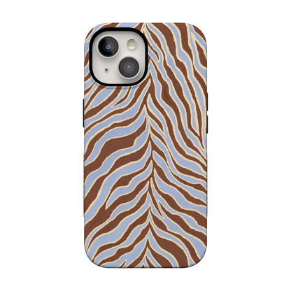 Untamed | Brown & Blue Zebra Case - iPhone 15