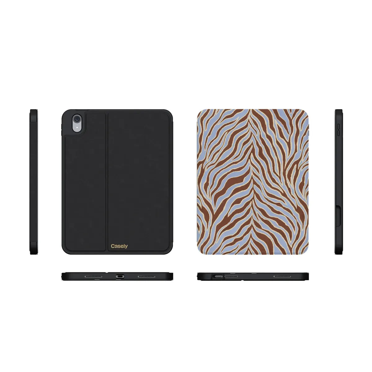 Untamed | Brown & Blue Zebra iPad Case