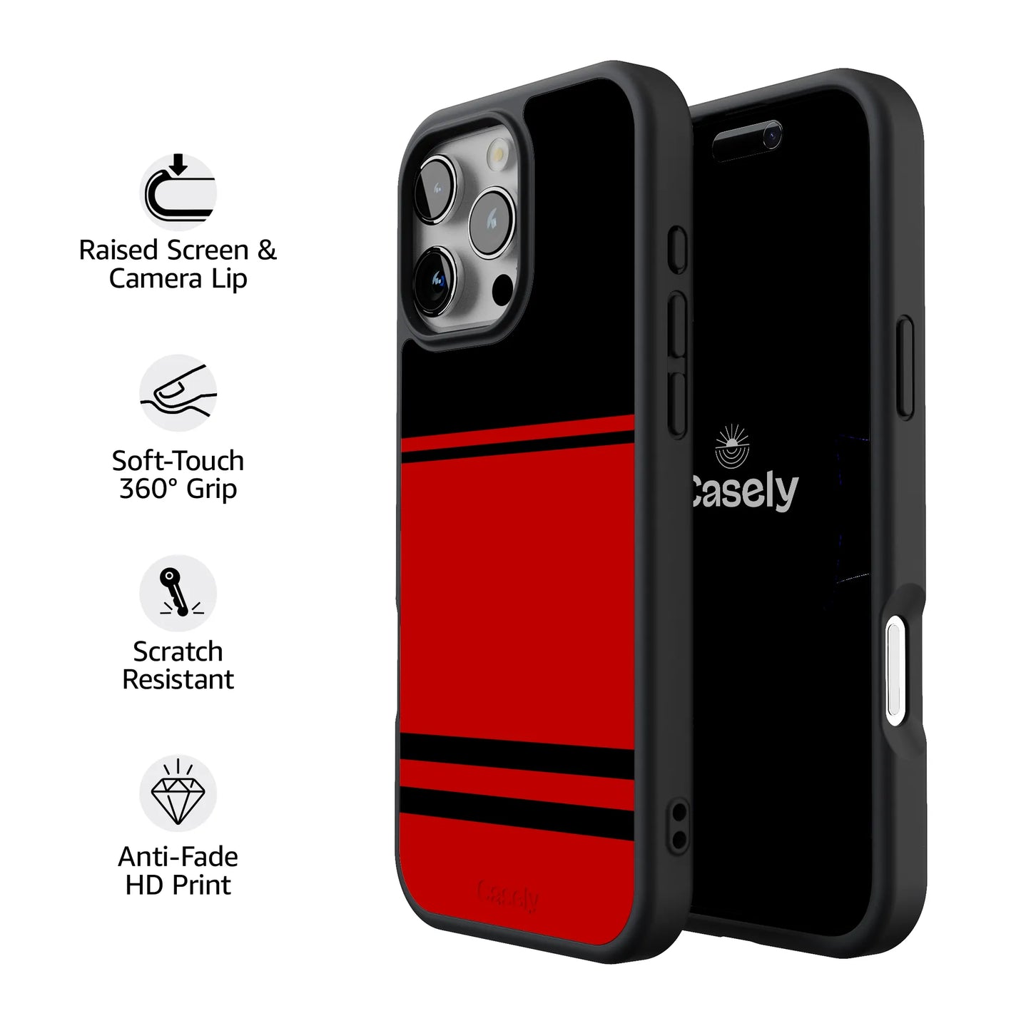 Storm Warning | Black & Red Stripes Case