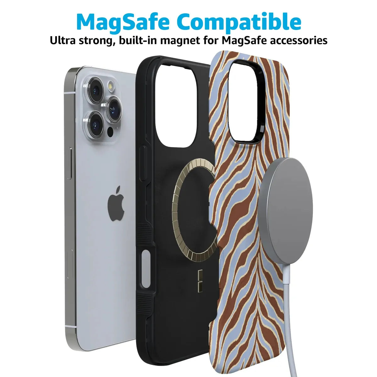 Untamed | Brown & Blue Zebra Case