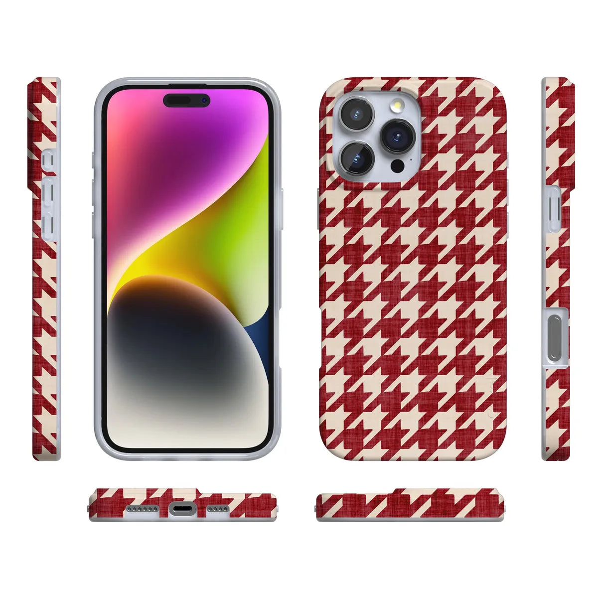 Scarlet Stitch | Red Houndstooth Case