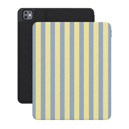 Coastline Stripes | Blue & Yellow iPad Case