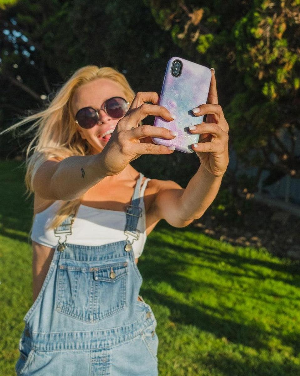 Over the Moon | Pastel Marble Moon Case iPhone Case get.casely