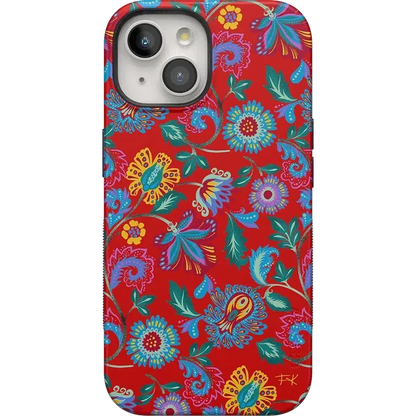 Painted Flowers | Frida Kahlo Floral Case iPhone Case get.casely Bold + MagSafe® iPhone 15 Plus