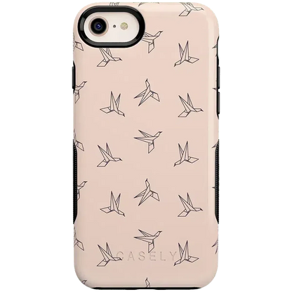Paper Crane Origami | Beige Pattern iPhone Case get.casely Bold iPhone 6/7/8