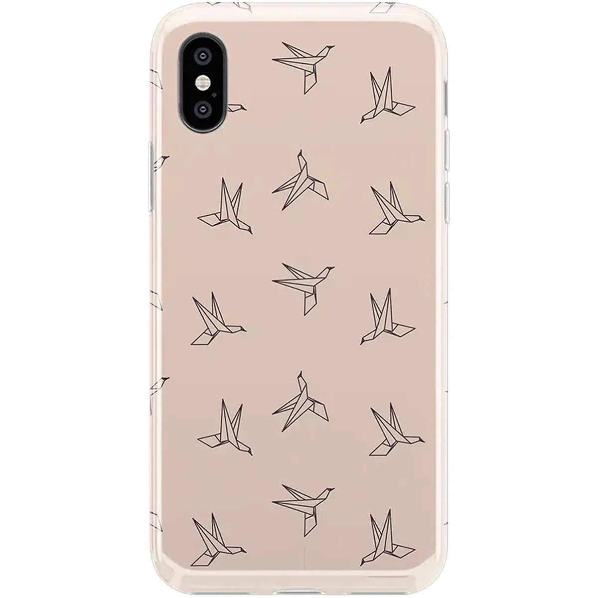 Paper Crane Origami | Beige Pattern iPhone Case get.casely