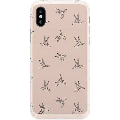 Paper Crane Origami | Beige Pattern iPhone Case get.casely