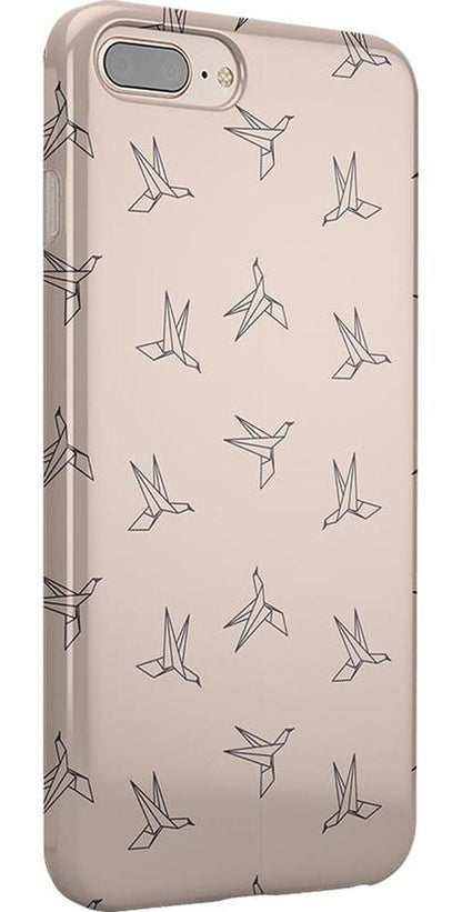 Paper Crane Origami | Beige Pattern iPhone Case get.casely
