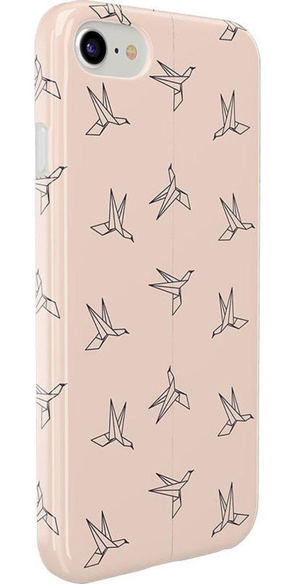 Paper Crane Origami | Beige Pattern iPhone Case get.casely