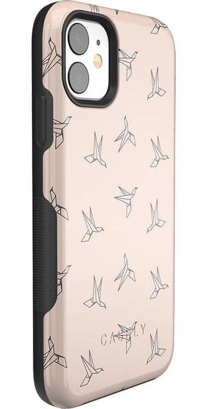 Paper Crane Origami | Beige Pattern iPhone Case get.casely
