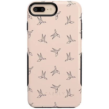 Paper Crane Origami | Beige Pattern iPhone Case get.casely