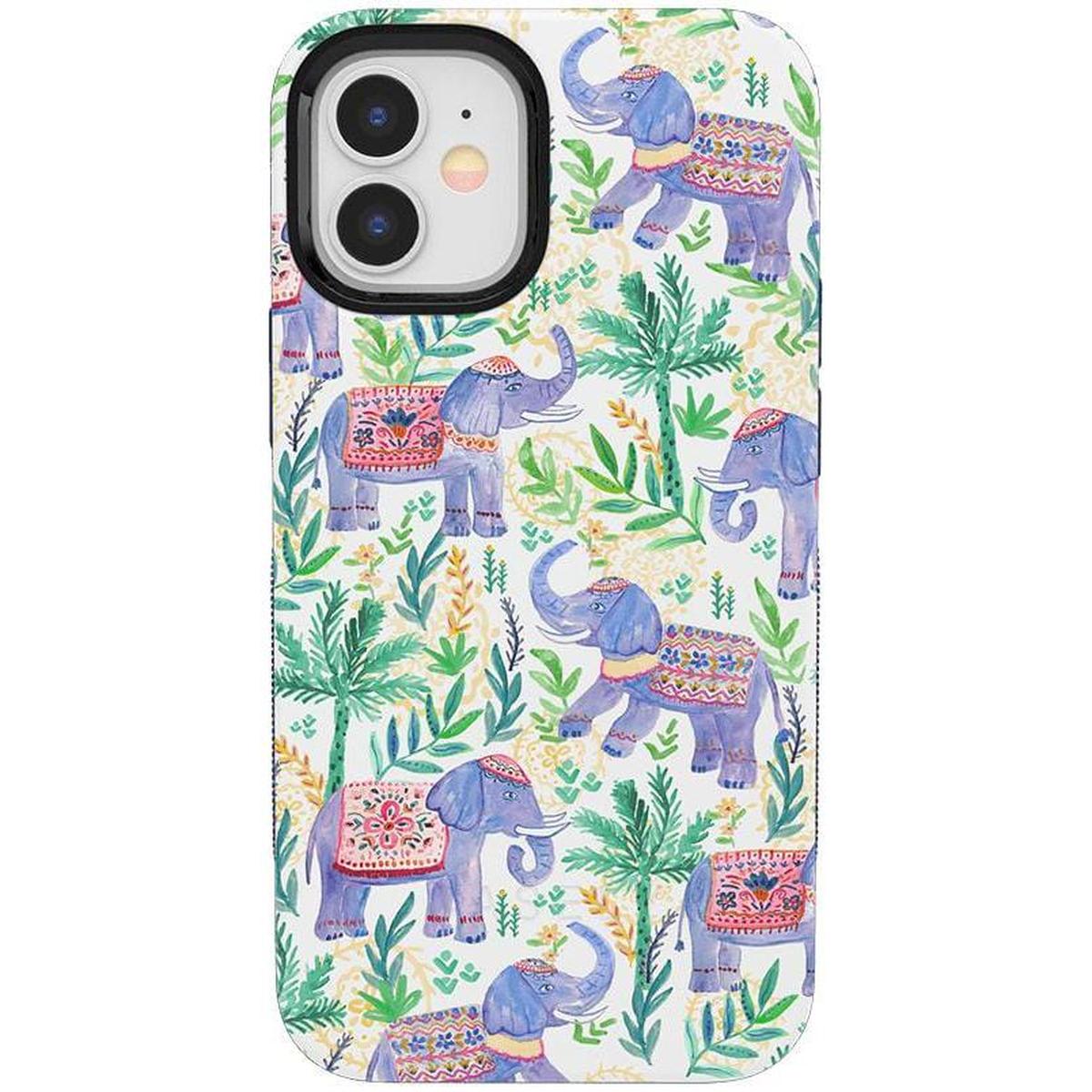 Pastel Gardens | Watercolor Elephant Floral Case iPhone Case get.casely Bold + MagSafe® iPhone 12