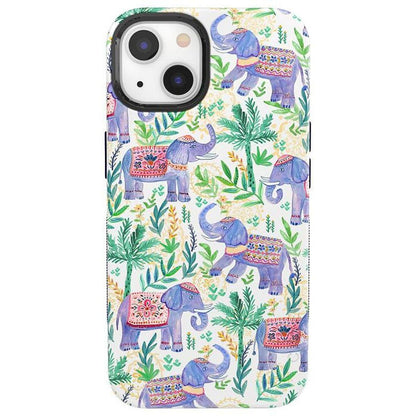 Pastel Gardens | Watercolor Elephant Floral Case iPhone Case get.casely Bold + MagSafe® iPhone 13