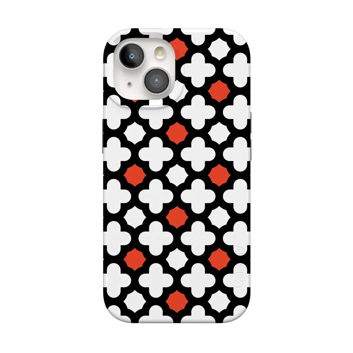 Red Lattice Tile | High Contrast Design Case Phone Case Casetry Classic + MagSafe® iPhone 15
