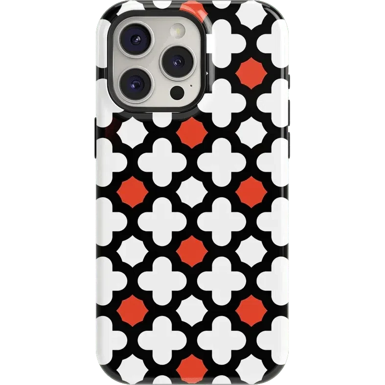 Red Lattice Tile | High Contrast Design Case Phone Case Casetry Essential + MagSafe® iPhone 15 Pro Max