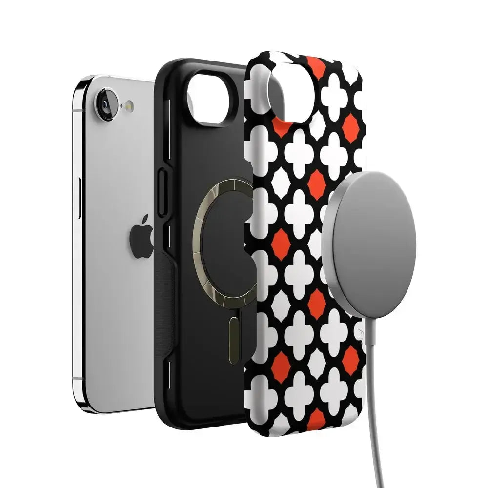 Red Lattice Tile | High Contrast Design Case Phone Case Casetry