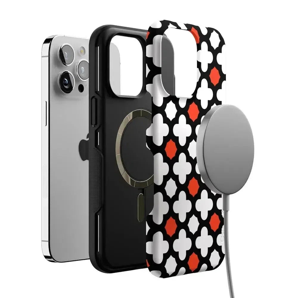 Red Lattice Tile | High Contrast Design Case Phone Case Casetry